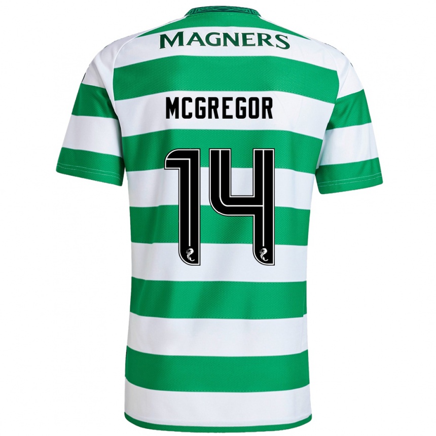 Niño Fútbol Camiseta Shannon Mcgregor #14 Verde Blanco 1ª Equipación 2024/25