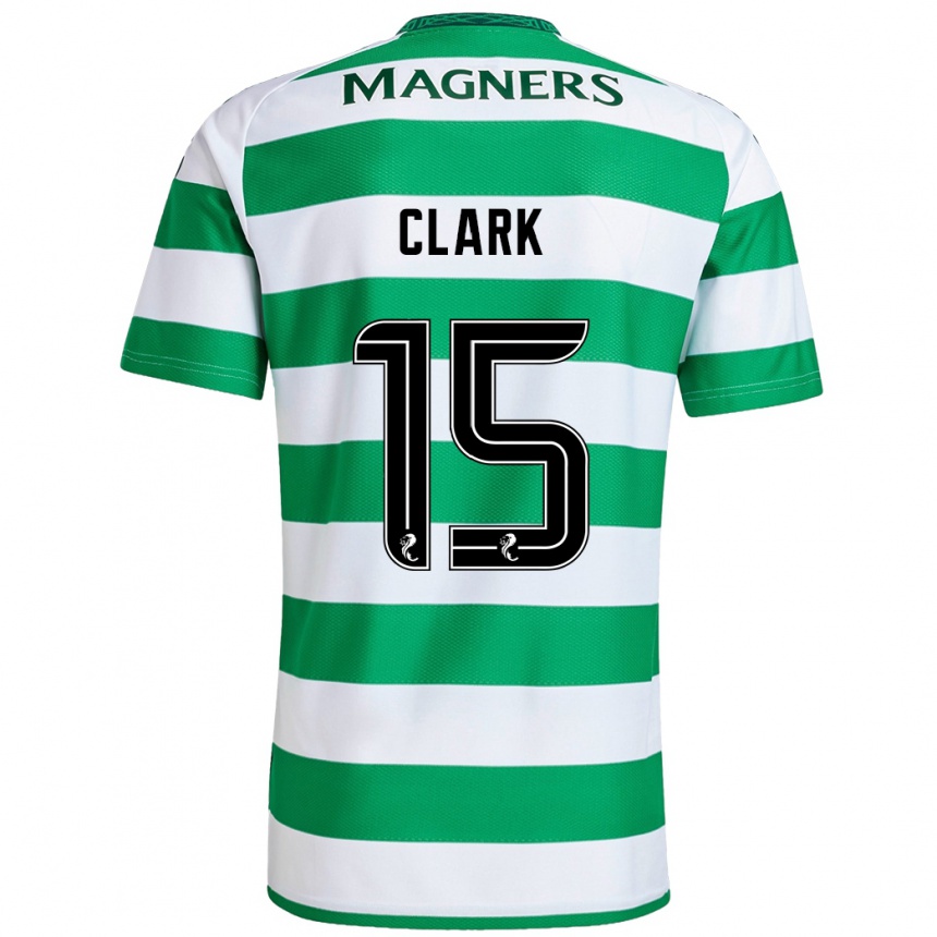 Niño Fútbol Camiseta Kelly Clark #15 Verde Blanco 1ª Equipación 2024/25