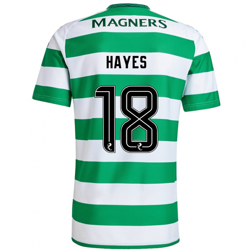 Niño Fútbol Camiseta Caitlin Hayes #18 Verde Blanco 1ª Equipación 2024/25