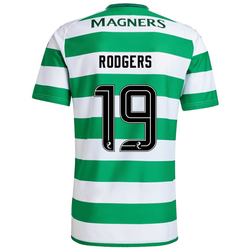 Niño Fútbol Camiseta Lisa Rodgers #19 Verde Blanco 1ª Equipación 2024/25