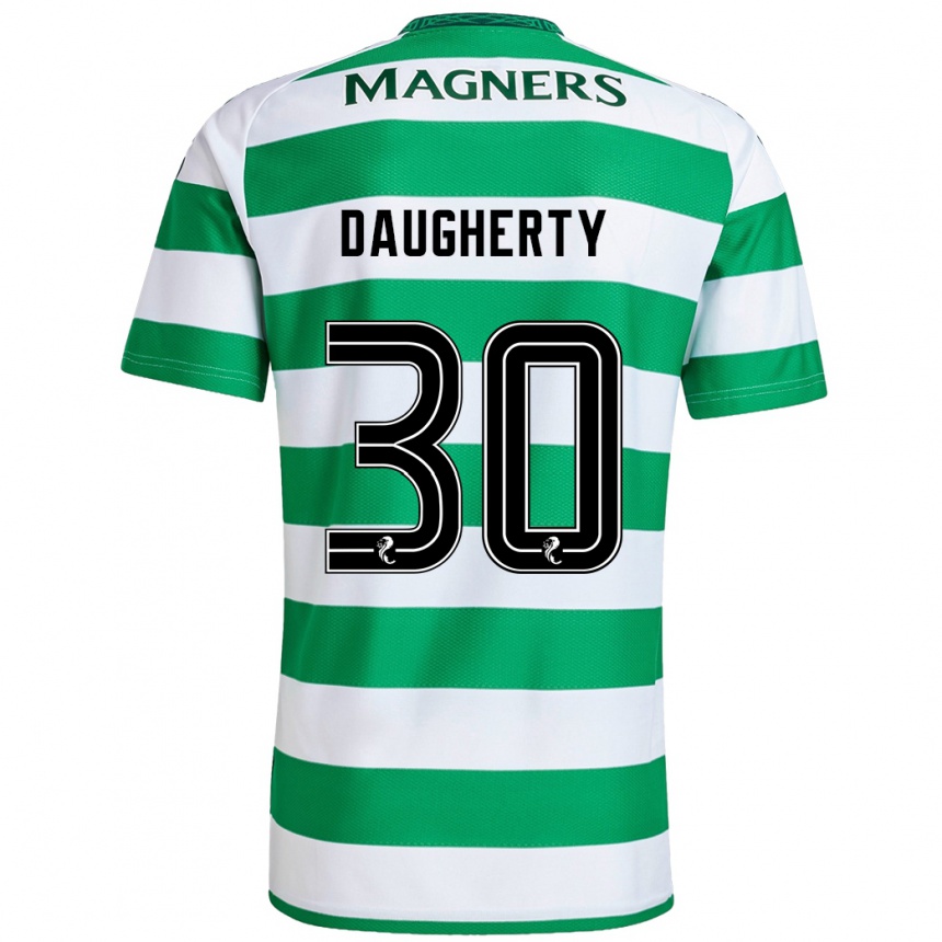 Niño Fútbol Camiseta Kelsey Daugherty #30 Verde Blanco 1ª Equipación 2024/25