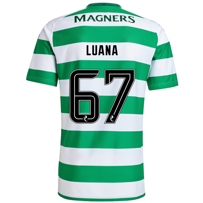 Niño Fútbol Camiseta Luana Muñoz #67 Verde Blanco 1ª Equipación 2024/25