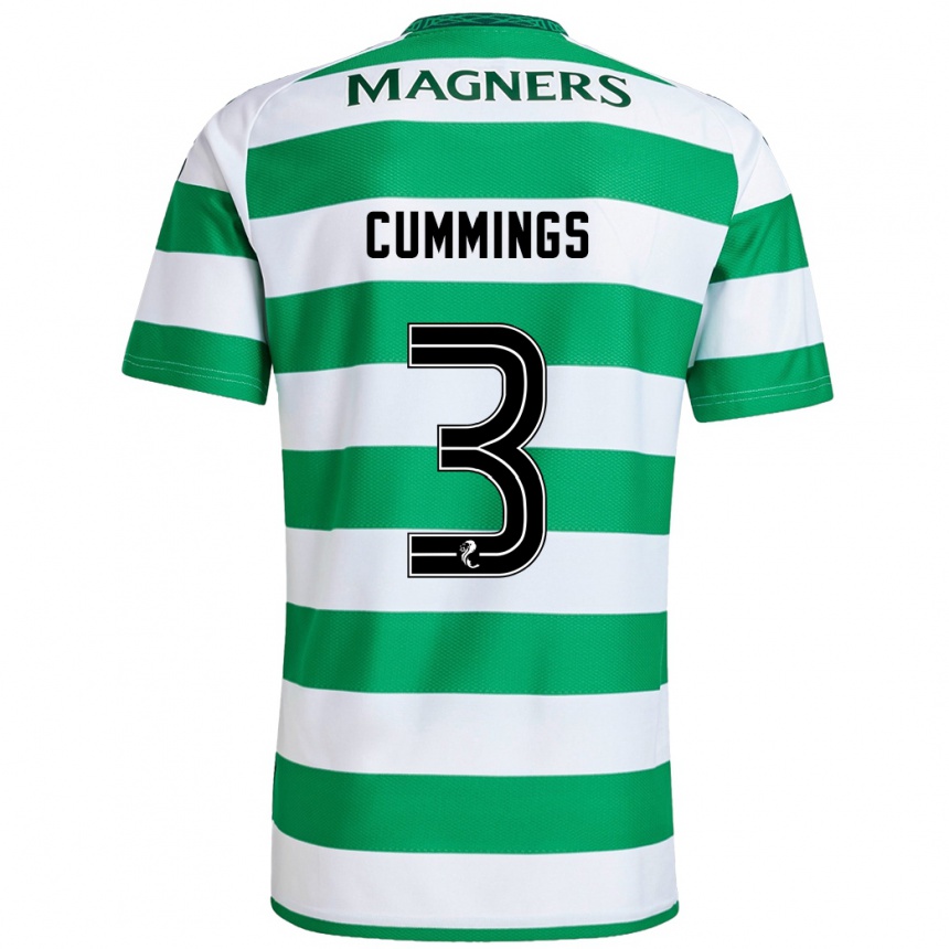 Niño Fútbol Camiseta Sydney Cummings #3 Verde Blanco 1ª Equipación 2024/25