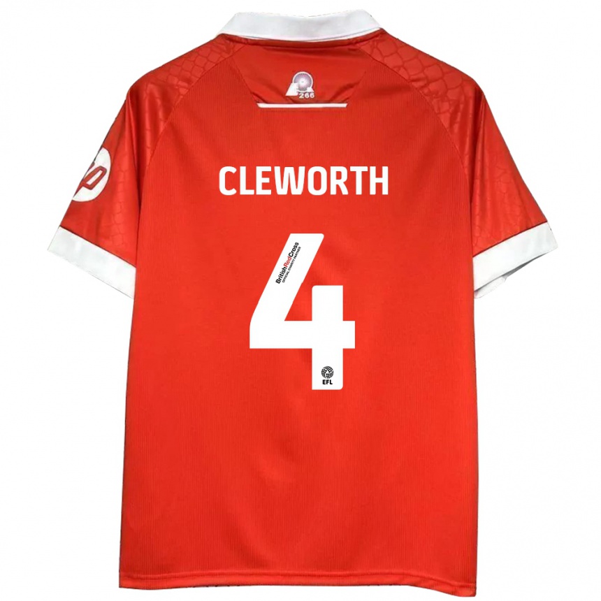 Niño Fútbol Camiseta Max Cleworth #4 Rojo Blanco 1ª Equipación 2024/25