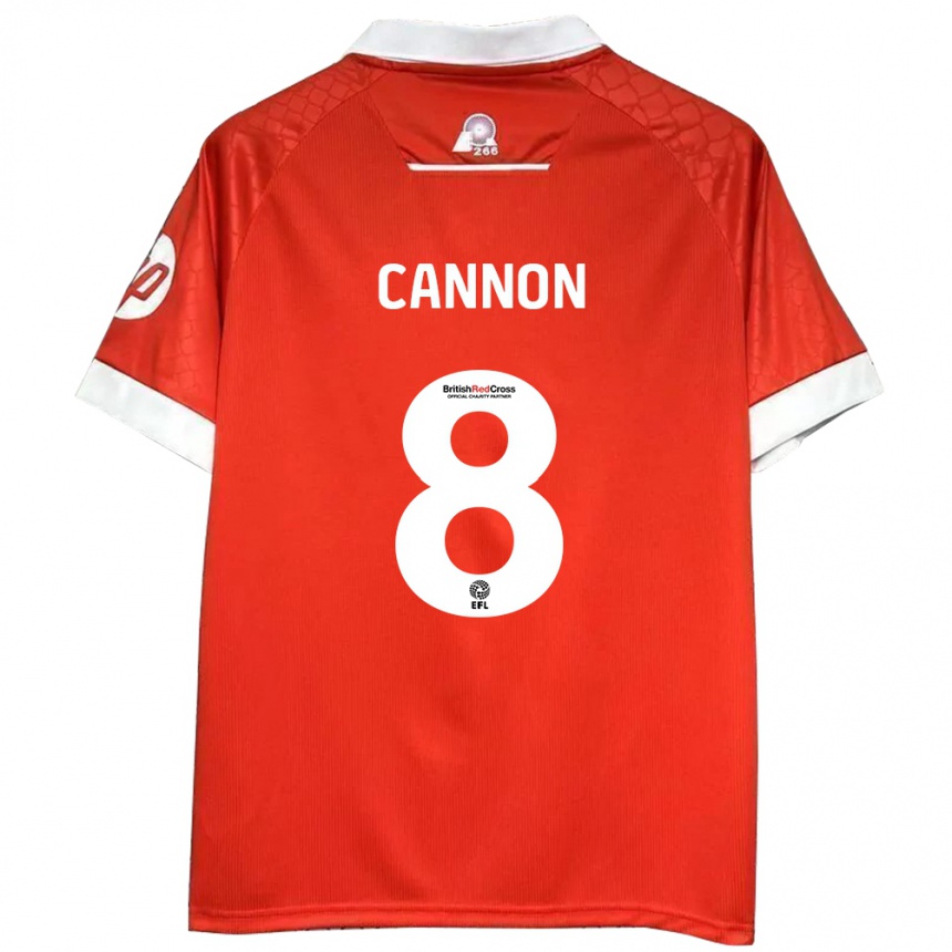 Niño Fútbol Camiseta Andy Cannon #8 Rojo Blanco 1ª Equipación 2024/25