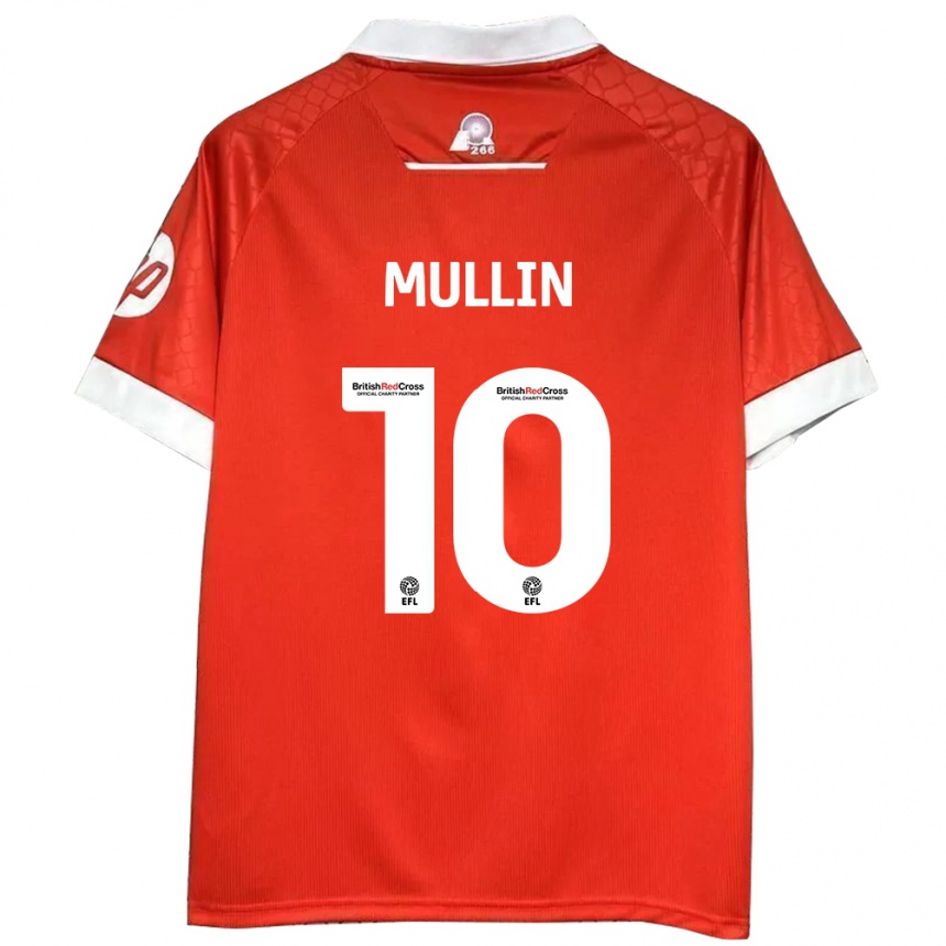 Niño Fútbol Camiseta Paul Mullin #10 Rojo Blanco 1ª Equipación 2024/25