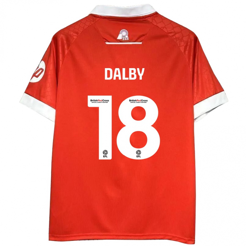 Niño Fútbol Camiseta Sam Dalby #18 Rojo Blanco 1ª Equipación 2024/25