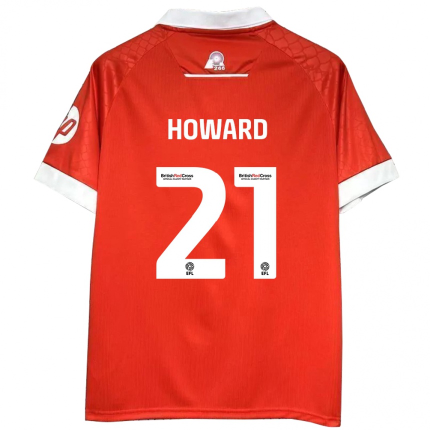 Niño Fútbol Camiseta Mark Howard #21 Rojo Blanco 1ª Equipación 2024/25