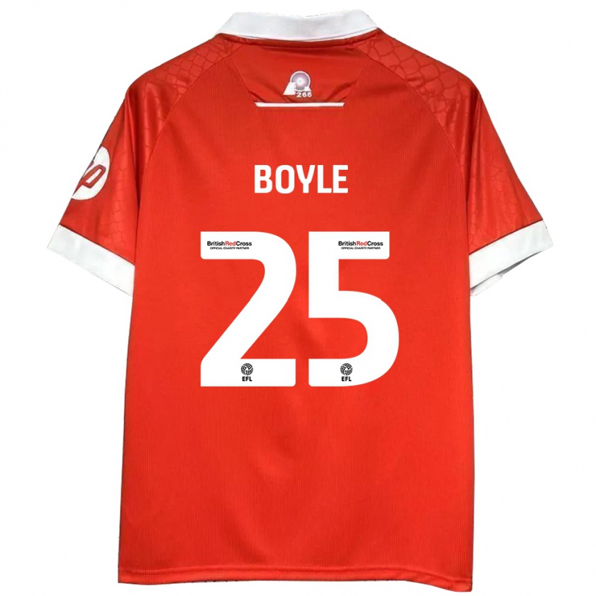 Niño Fútbol Camiseta Will Boyle #25 Rojo Blanco 1ª Equipación 2024/25