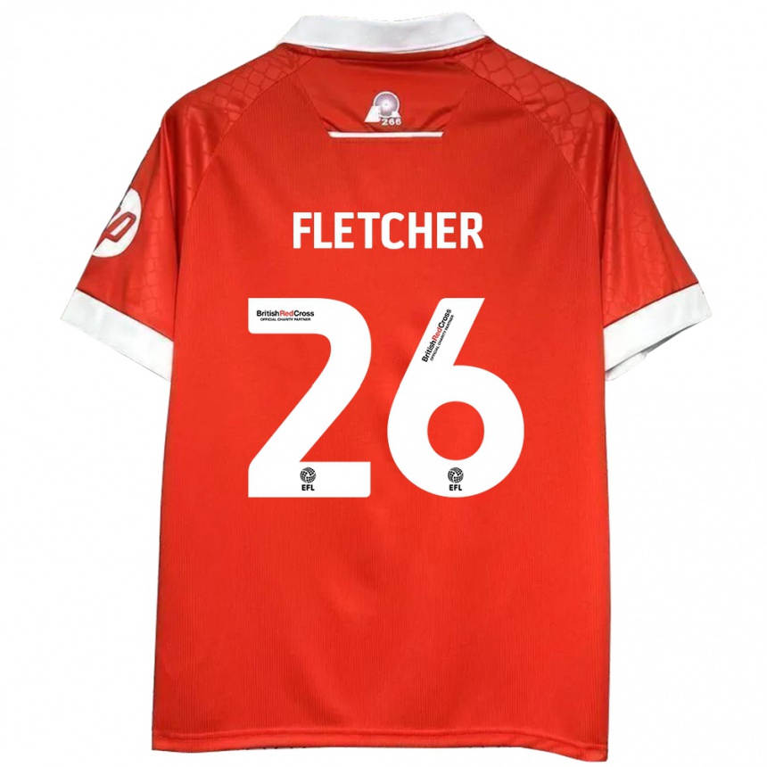 Niño Fútbol Camiseta Steven Fletcher #26 Rojo Blanco 1ª Equipación 2024/25