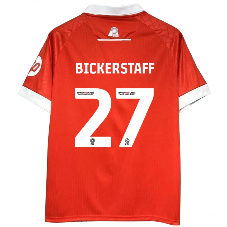 Niño Fútbol Camiseta Jake Bickerstaff #27 Rojo Blanco 1ª Equipación 2024/25