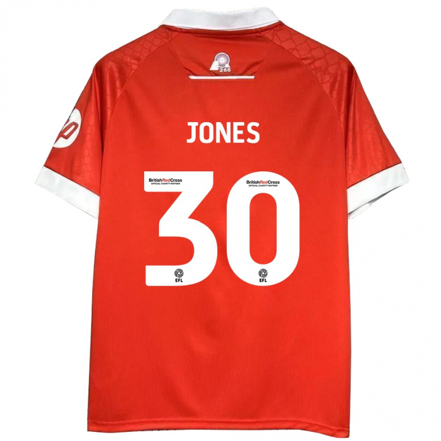 Niño Fútbol Camiseta James Jones #30 Rojo Blanco 1ª Equipación 2024/25