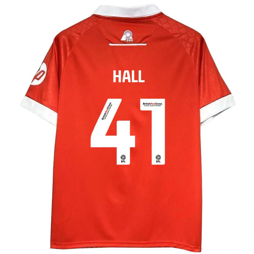 Niño Fútbol Camiseta Liam Hall #41 Rojo Blanco 1ª Equipación 2024/25