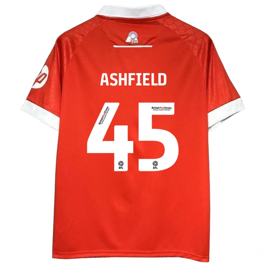 Niño Fútbol Camiseta Harry Ashfield #45 Rojo Blanco 1ª Equipación 2024/25