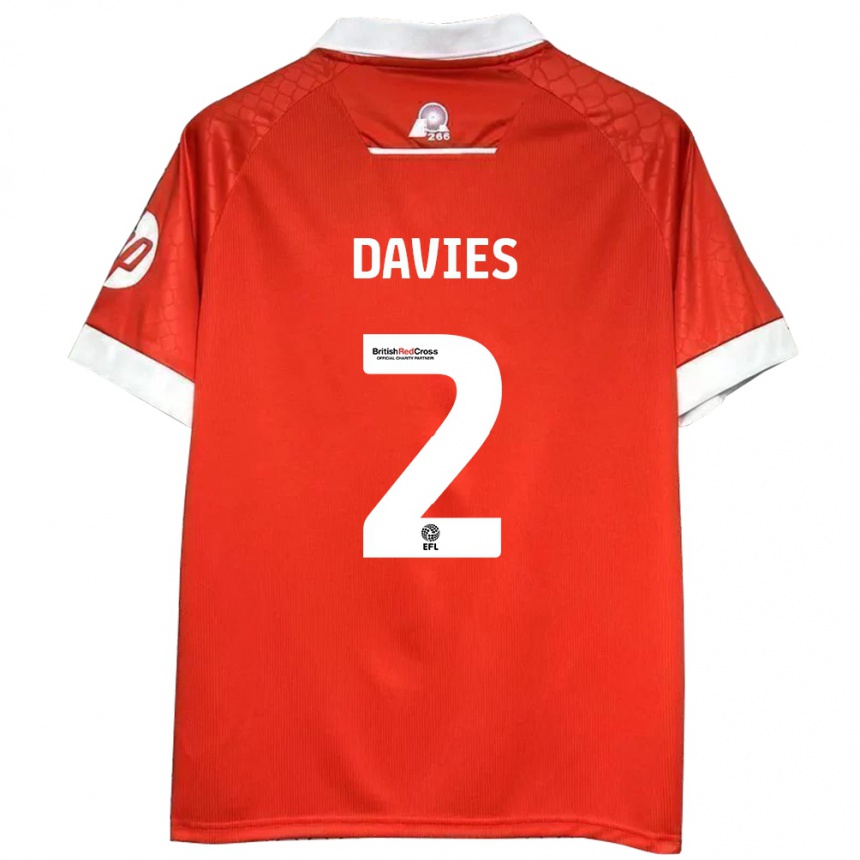 Niño Fútbol Camiseta Phoebe Davies #2 Rojo Blanco 1ª Equipación 2024/25