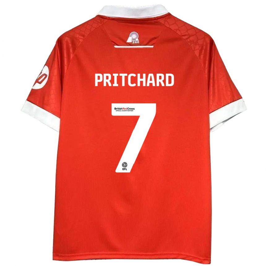 Niño Fútbol Camiseta Rebecca Pritchard #7 Rojo Blanco 1ª Equipación 2024/25