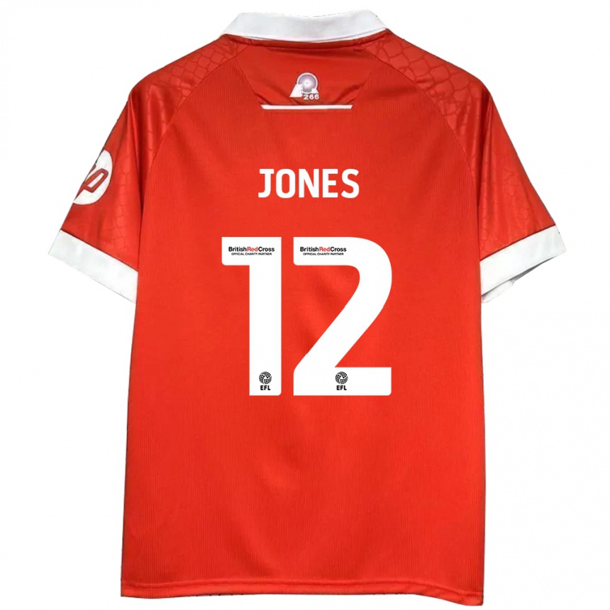 Niño Fútbol Camiseta Carra Jones #12 Rojo Blanco 1ª Equipación 2024/25