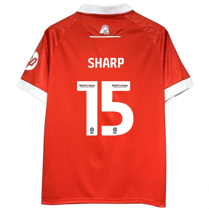 Niño Fútbol Camiseta Katie Sharp #15 Rojo Blanco 1ª Equipación 2024/25