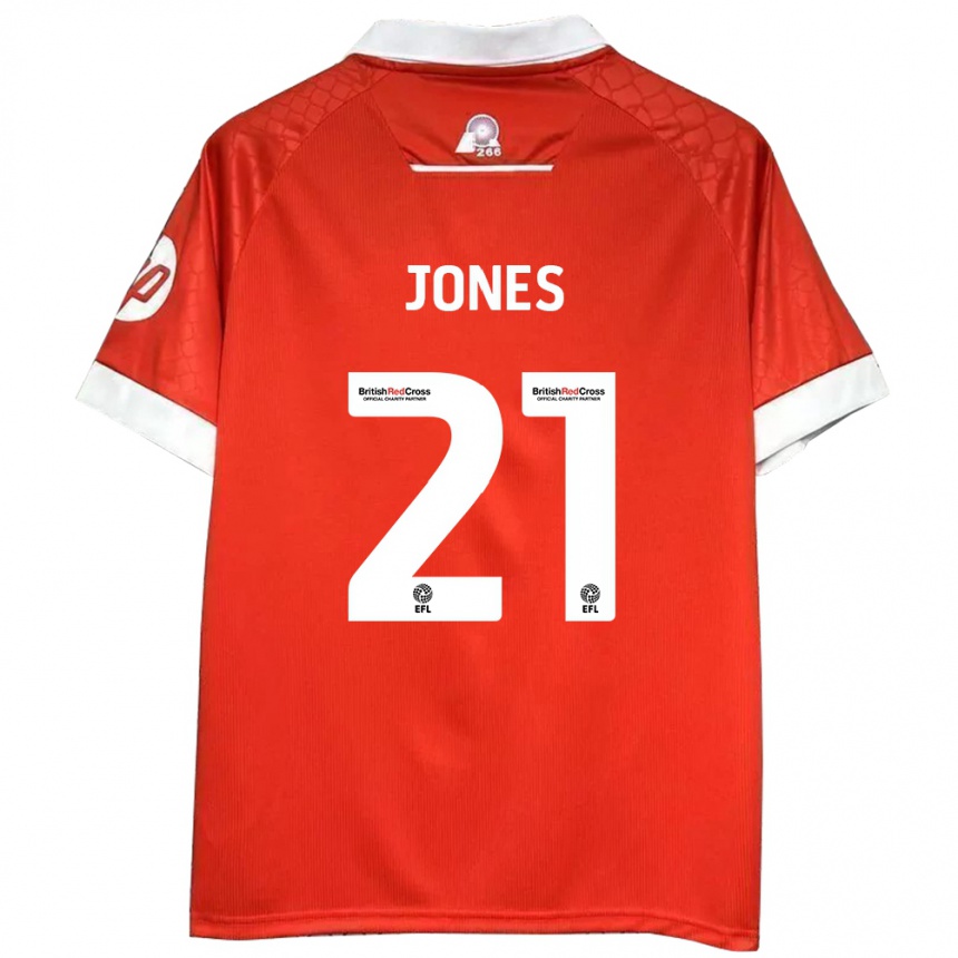 Niño Fútbol Camiseta Lili Jones #21 Rojo Blanco 1ª Equipación 2024/25