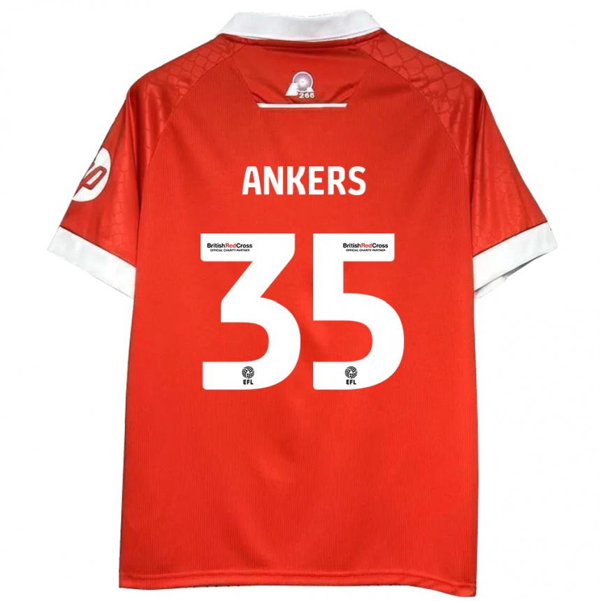 Niño Fútbol Camiseta Chloe Ankers #35 Rojo Blanco 1ª Equipación 2024/25