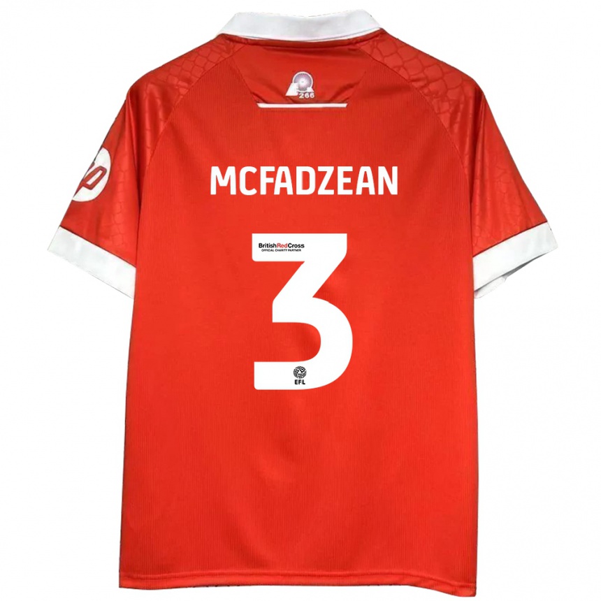 Niño Fútbol Camiseta Callum Mcfadzean #3 Rojo Blanco 1ª Equipación 2024/25