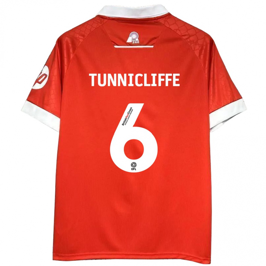 Niño Fútbol Camiseta Jordan Tunnicliffe #6 Rojo Blanco 1ª Equipación 2024/25