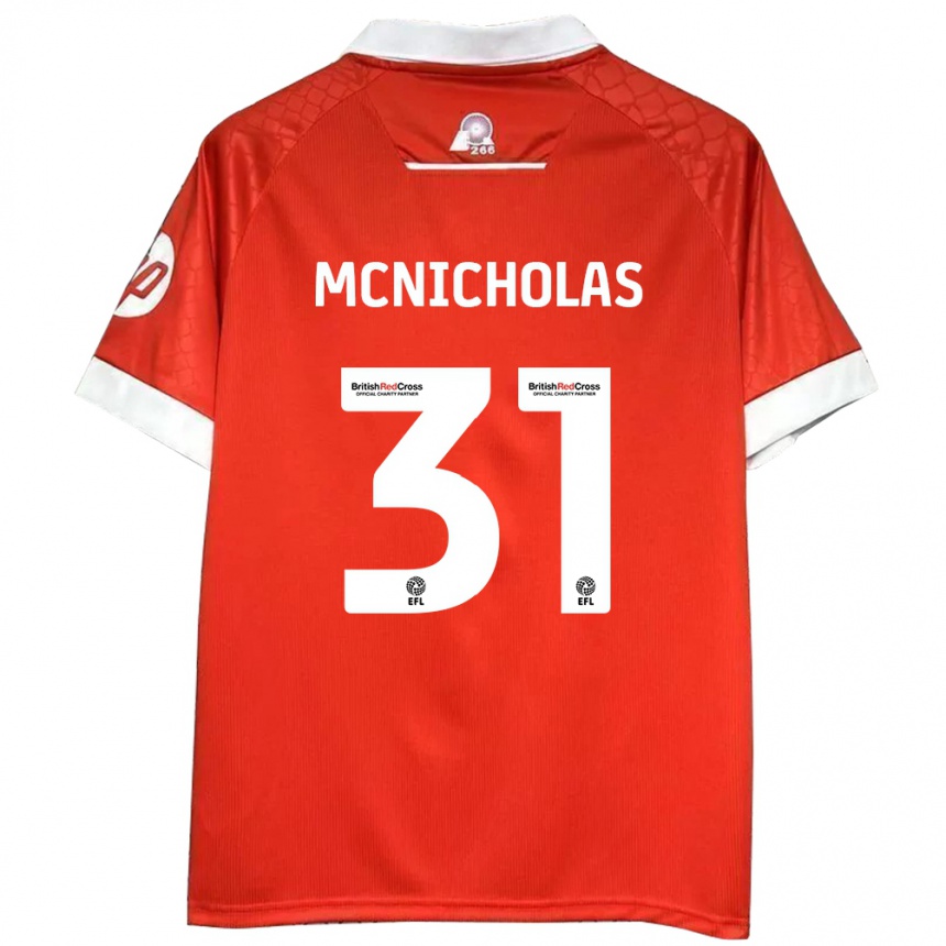 Niño Fútbol Camiseta Luke Mcnicholas #31 Rojo Blanco 1ª Equipación 2024/25