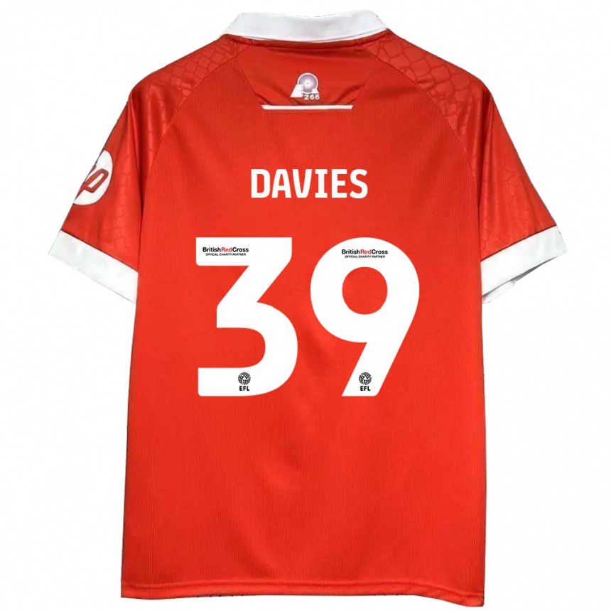 Niño Fútbol Camiseta Daniel Davies #39 Rojo Blanco 1ª Equipación 2024/25