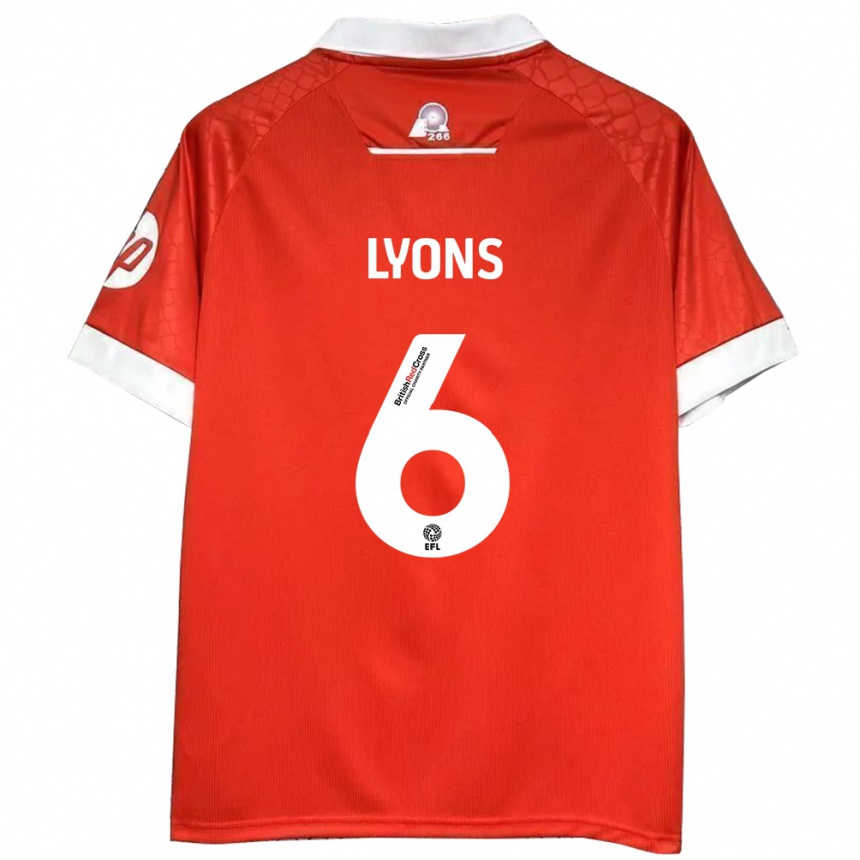 Niño Fútbol Camiseta Lauryn Lyons #6 Rojo Blanco 1ª Equipación 2024/25