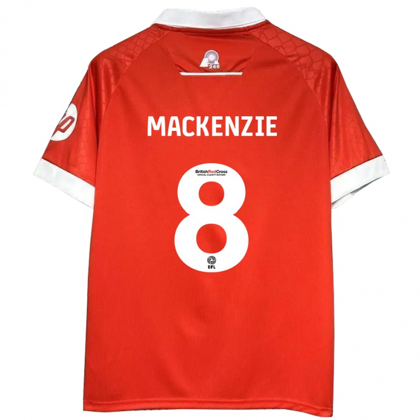 Niño Fútbol Camiseta Libby Mackenzie #8 Rojo Blanco 1ª Equipación 2024/25