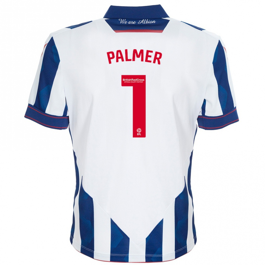 Niño Fútbol Camiseta Alex Palmer #1 Blanco Azul Oscuro 1ª Equipación 2024/25