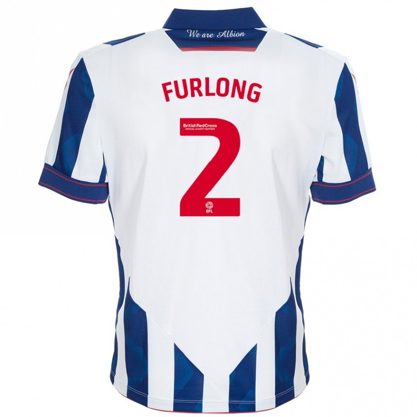 Niño Fútbol Camiseta Darnell Furlong #2 Blanco Azul Oscuro 1ª Equipación 2024/25