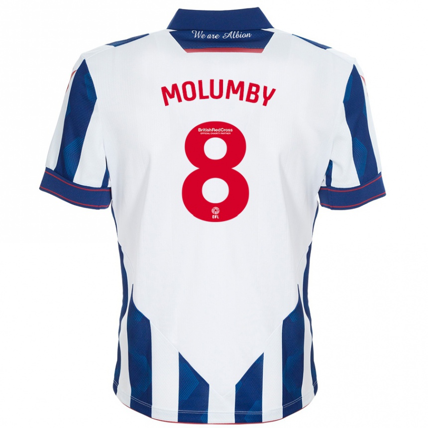 Niño Fútbol Camiseta Jayson Molumby #8 Blanco Azul Oscuro 1ª Equipación 2024/25