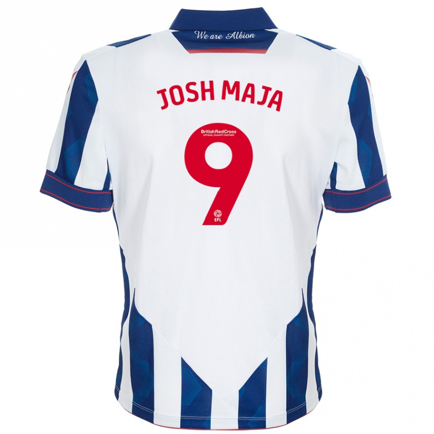 Niño Fútbol Camiseta Josh Maja #9 Blanco Azul Oscuro 1ª Equipación 2024/25