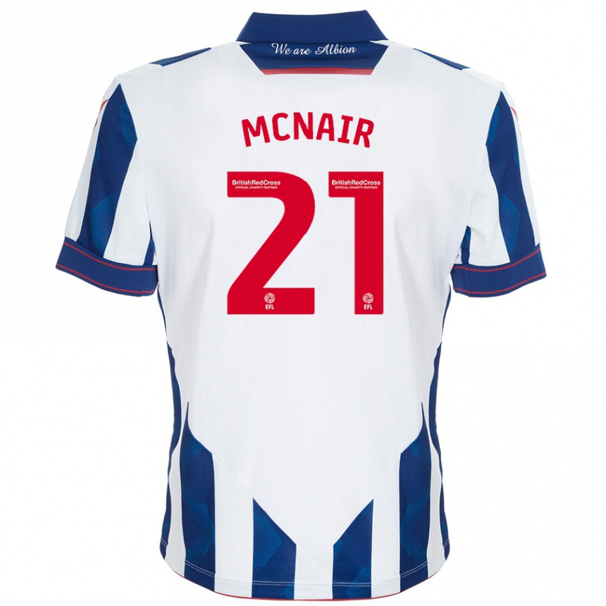 Niño Fútbol Camiseta Paddy Mcnair #21 Blanco Azul Oscuro 1ª Equipación 2024/25