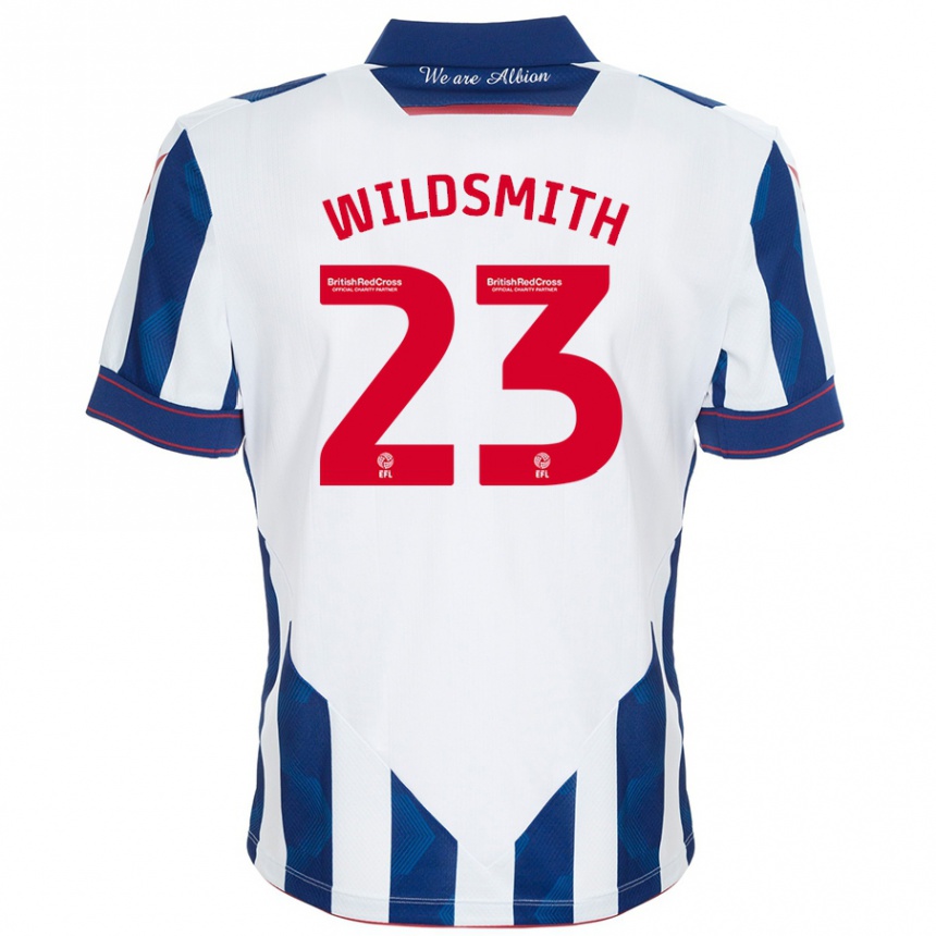 Niño Fútbol Camiseta Joe Wildsmith #23 Blanco Azul Oscuro 1ª Equipación 2024/25