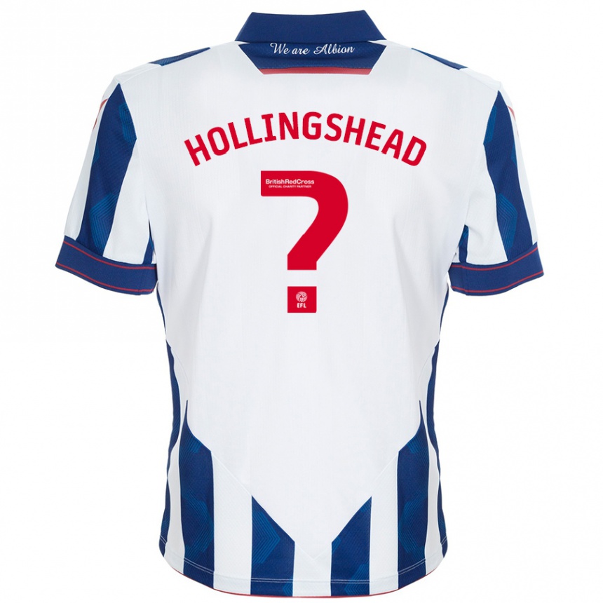 Niño Fútbol Camiseta Ronnie Hollingshead #0 Blanco Azul Oscuro 1ª Equipación 2024/25