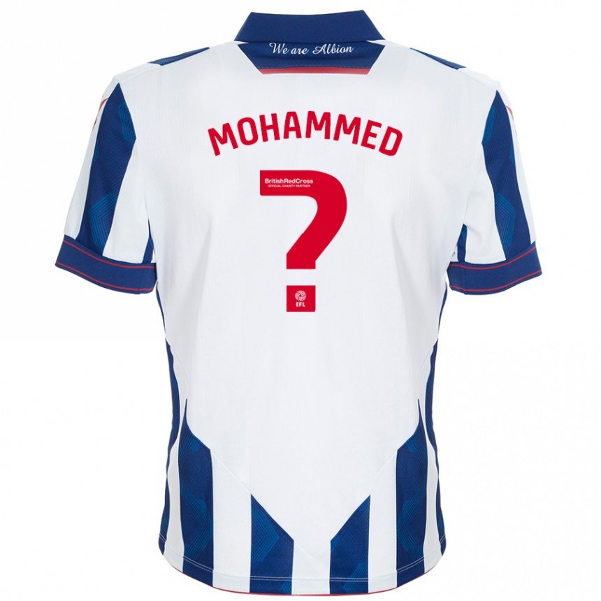 Niño Fútbol Camiseta Jamal Mohammed #0 Blanco Azul Oscuro 1ª Equipación 2024/25