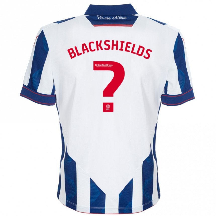 Niño Fútbol Camiseta Charlie Blackshields #0 Blanco Azul Oscuro 1ª Equipación 2024/25