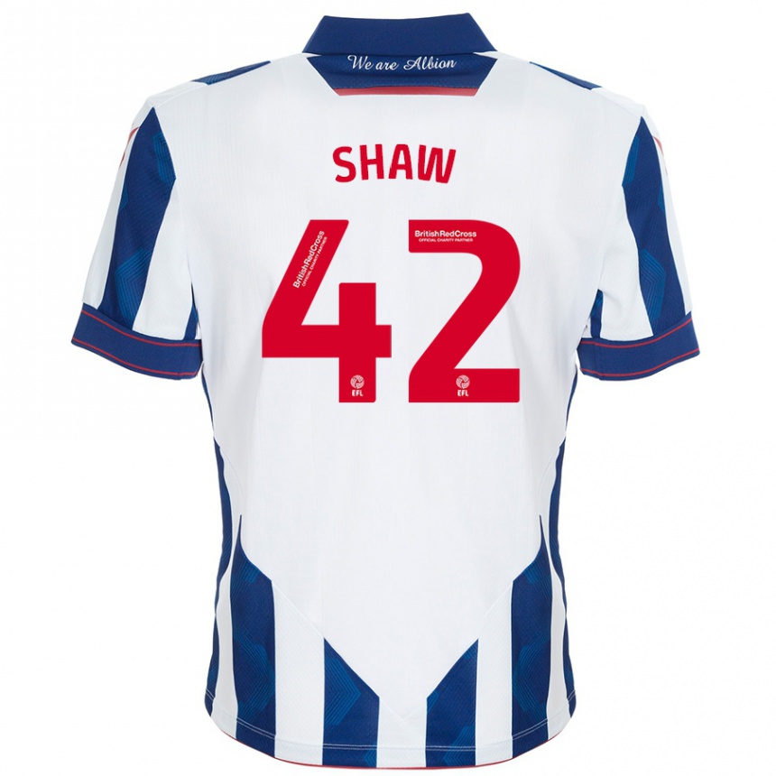 Niño Fútbol Camiseta Josh Shaw #42 Blanco Azul Oscuro 1ª Equipación 2024/25