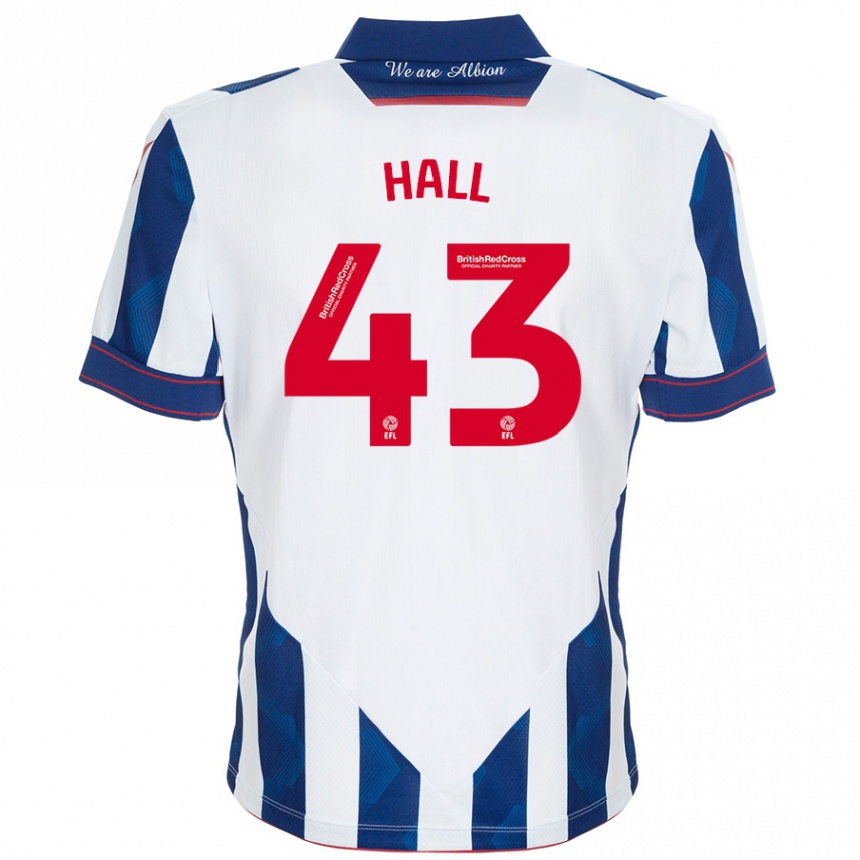 Niño Fútbol Camiseta Reece Hall #43 Blanco Azul Oscuro 1ª Equipación 2024/25