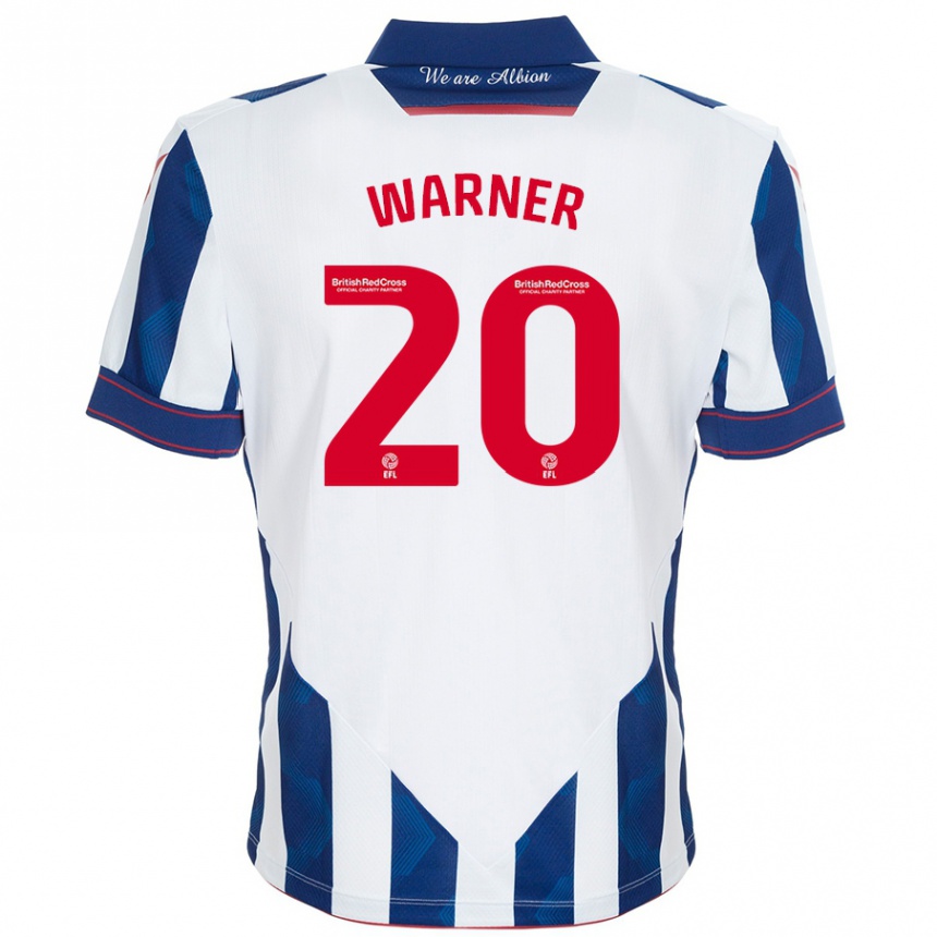 Niño Fútbol Camiseta Phoebe Warner #20 Blanco Azul Oscuro 1ª Equipación 2024/25