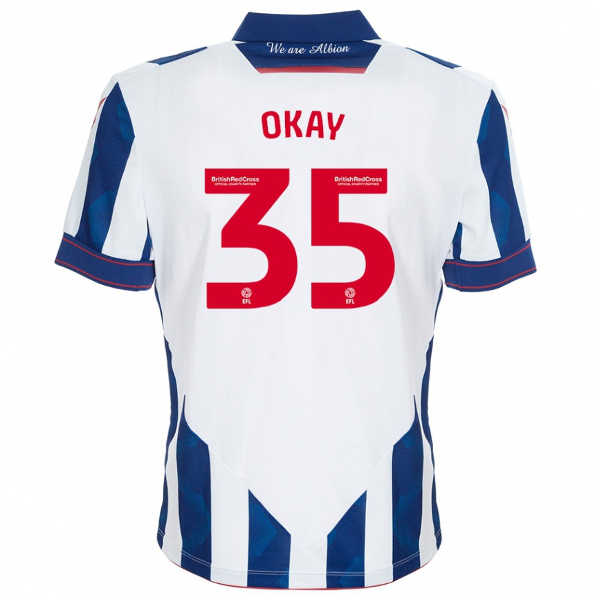 Niño Fútbol Camiseta Okay Yokuşlu #35 Blanco Azul Oscuro 1ª Equipación 2024/25