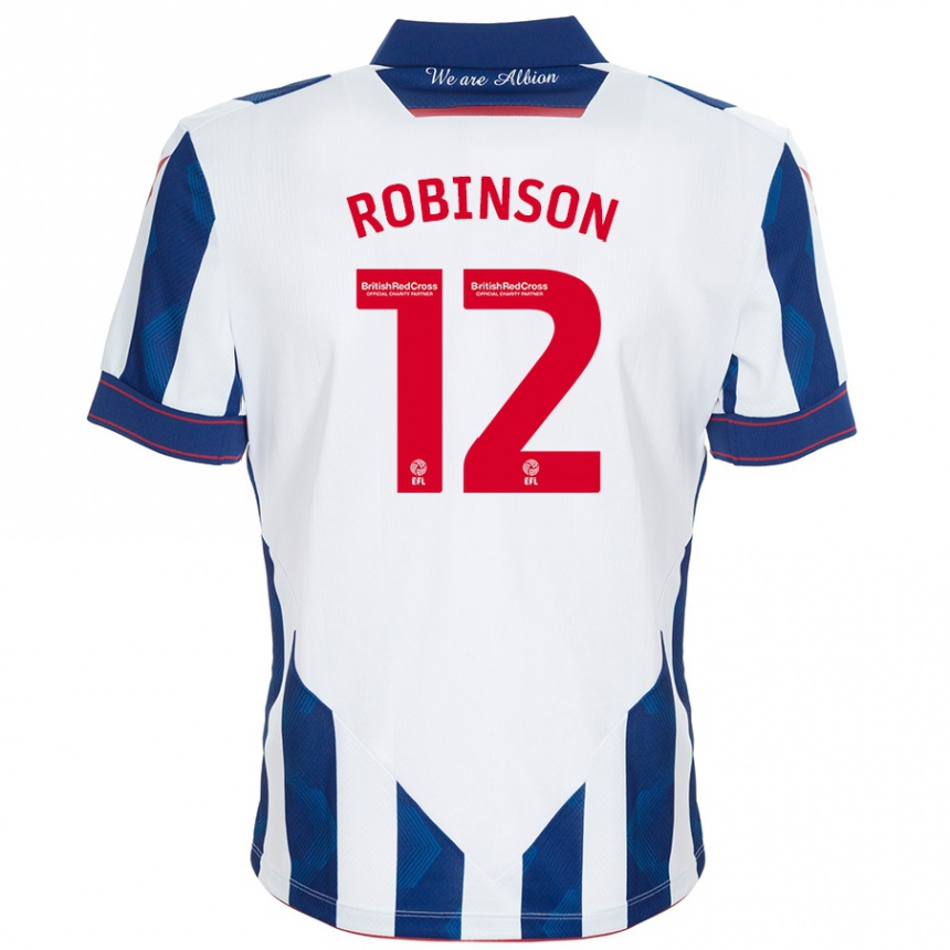 Niño Fútbol Camiseta Leanne Robinson #12 Blanco Azul Oscuro 1ª Equipación 2024/25