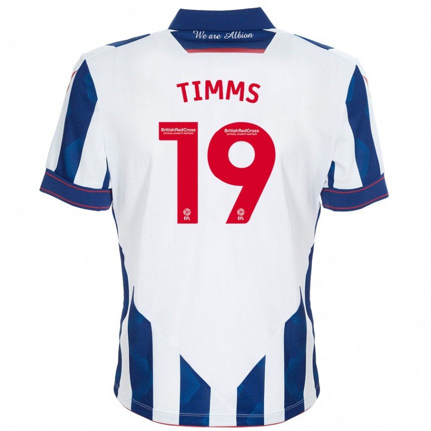 Niño Fútbol Camiseta Maria Timms #19 Blanco Azul Oscuro 1ª Equipación 2024/25