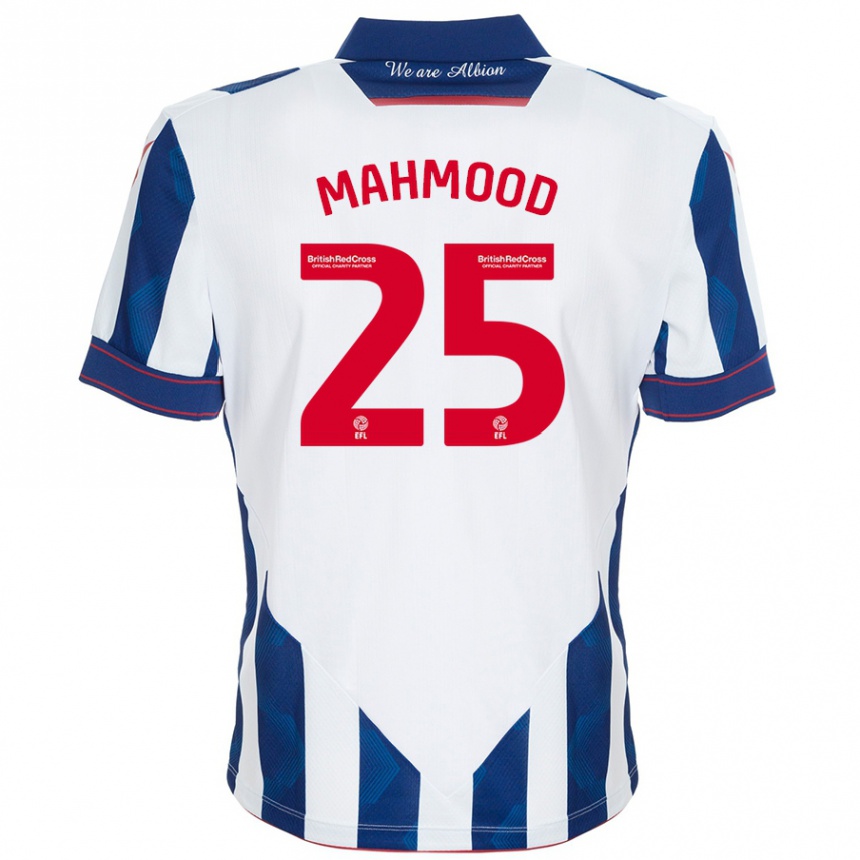 Niño Fútbol Camiseta Mahmood #25 Blanco Azul Oscuro 1ª Equipación 2024/25