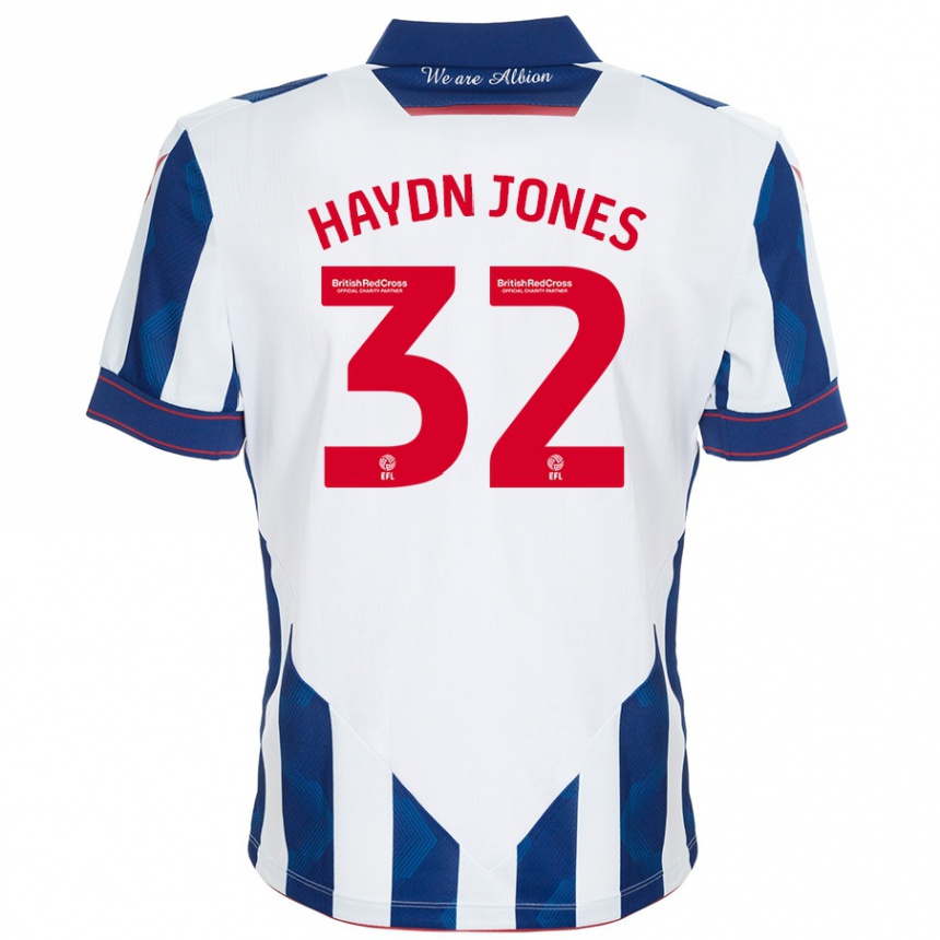 Niño Fútbol Camiseta Mackenzie Haydn-Jones #32 Blanco Azul Oscuro 1ª Equipación 2024/25