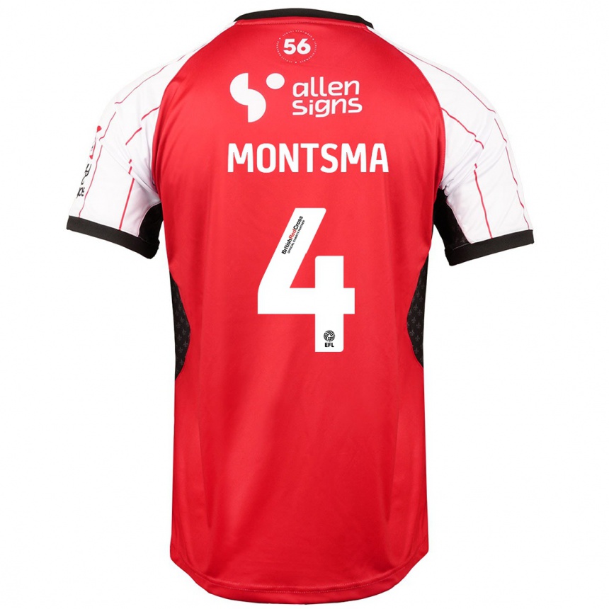 Niño Fútbol Camiseta Lewis Montsma #4 Blanco 1ª Equipación 2024/25