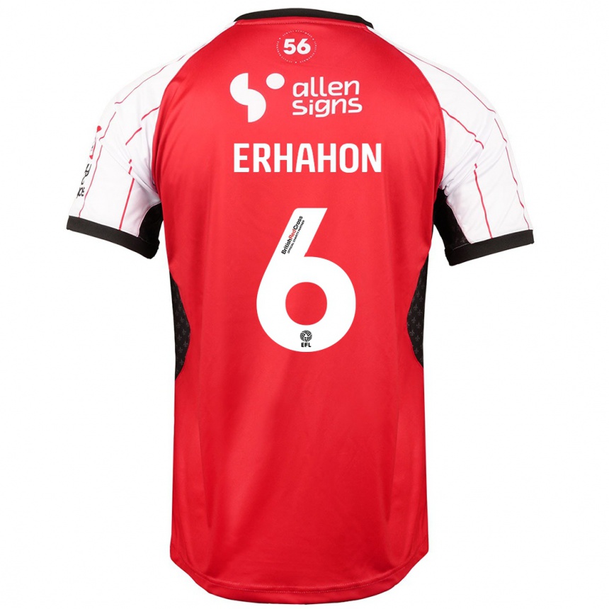 Niño Fútbol Camiseta Ethan Erhahon #6 Blanco 1ª Equipación 2024/25