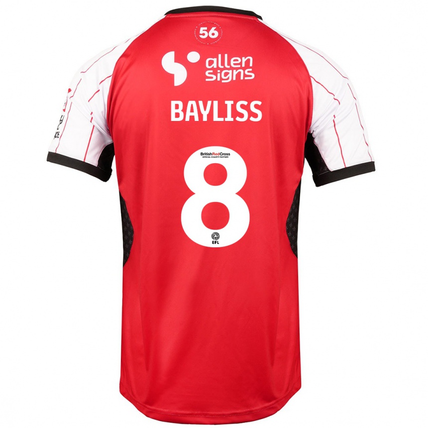 Niño Fútbol Camiseta Tom Bayliss #8 Blanco 1ª Equipación 2024/25